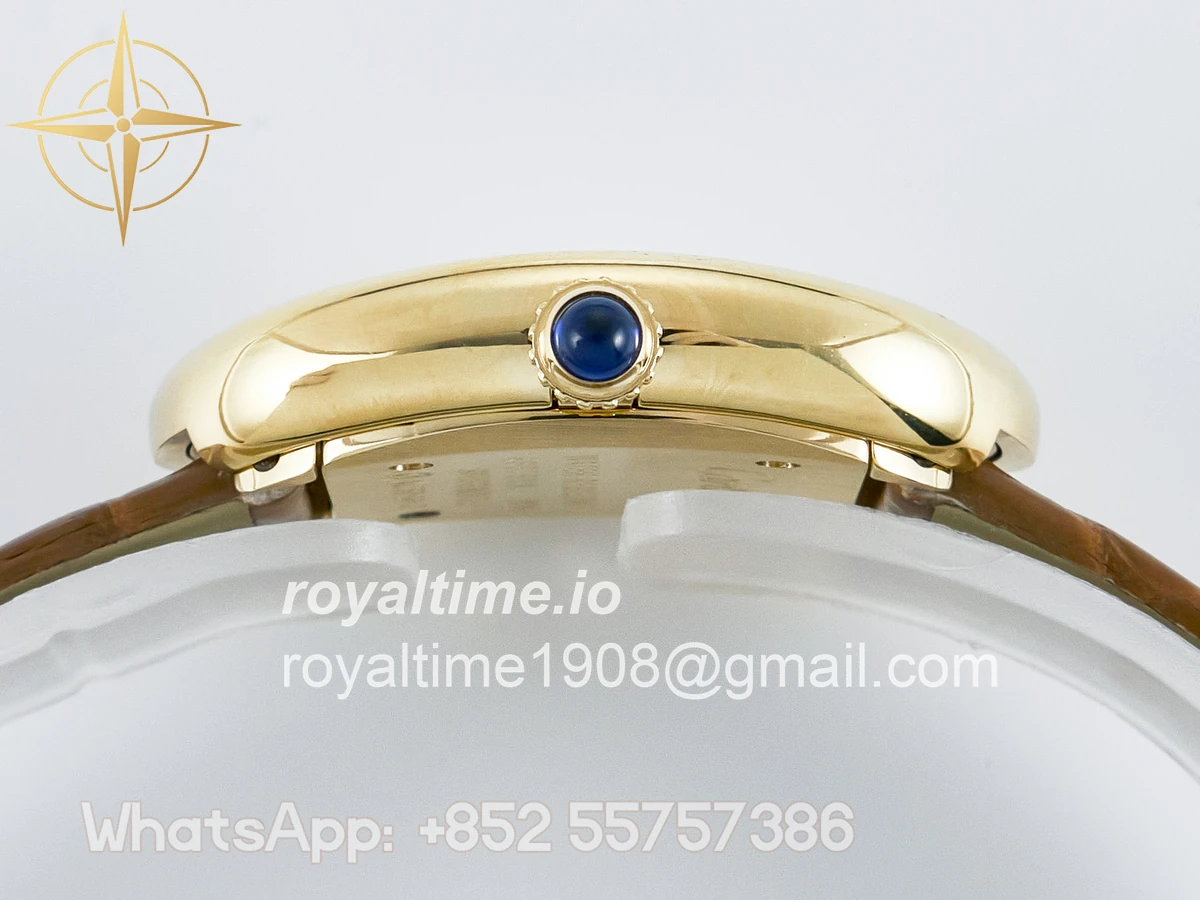 Cartier Baignoire De Cartier YG DRF Silver Dial on Brown Leather Strap Swiss Quartz - Image 12