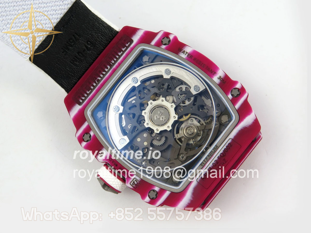 Richard Mille AVF RM67-02 Red NTPT Skeleton Dial on White Elastic strap CRMA7 V2 - Image 12