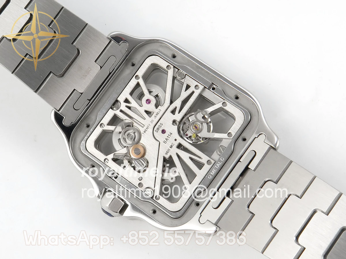 Cartier Santos de Cartier Skeleton SS MLF Skeleton Dial on SS SmartLink Bracelet 9611MC - Image 12