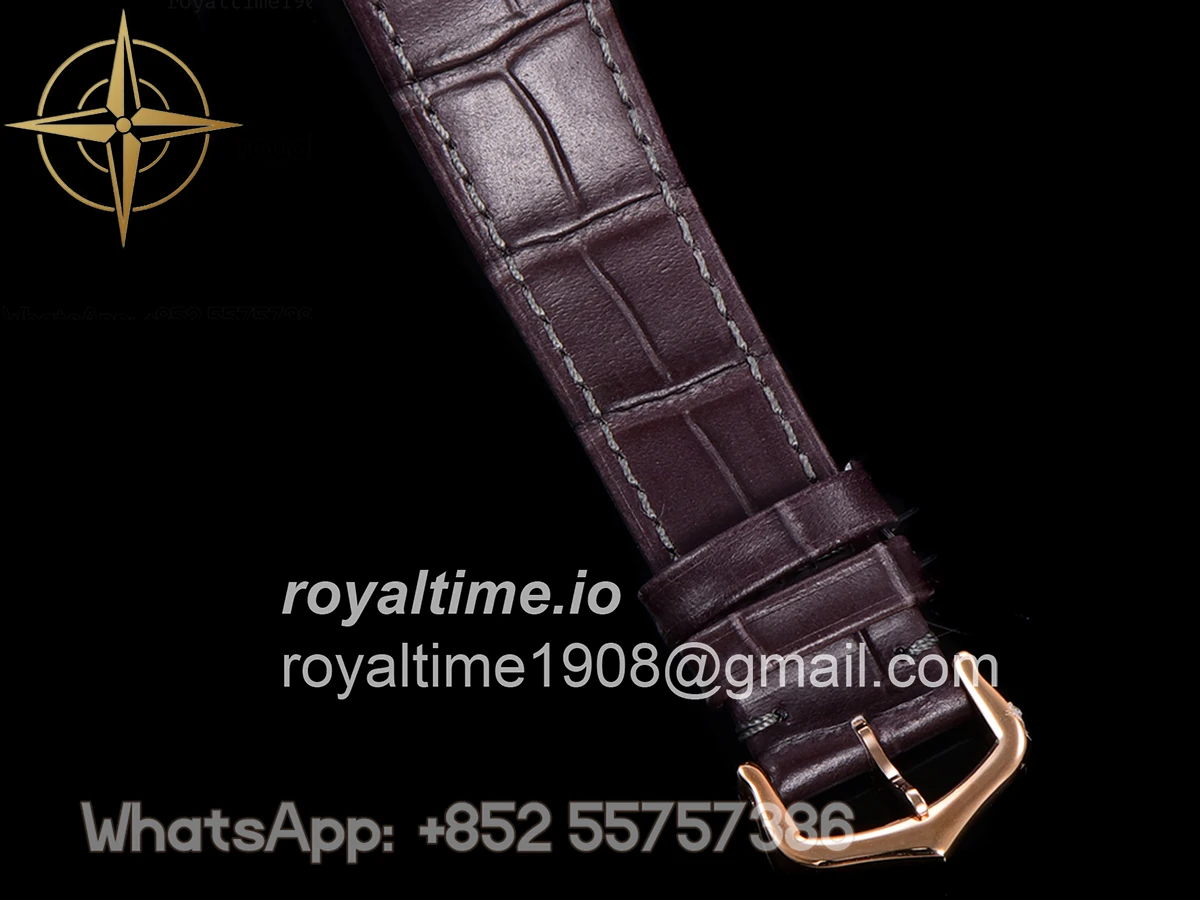 Cartier Santos-Dumont (Extra-Large) Silver Dial in Rose Gold on Purple Leather Strap Ref. WGSA0032 - Image 12