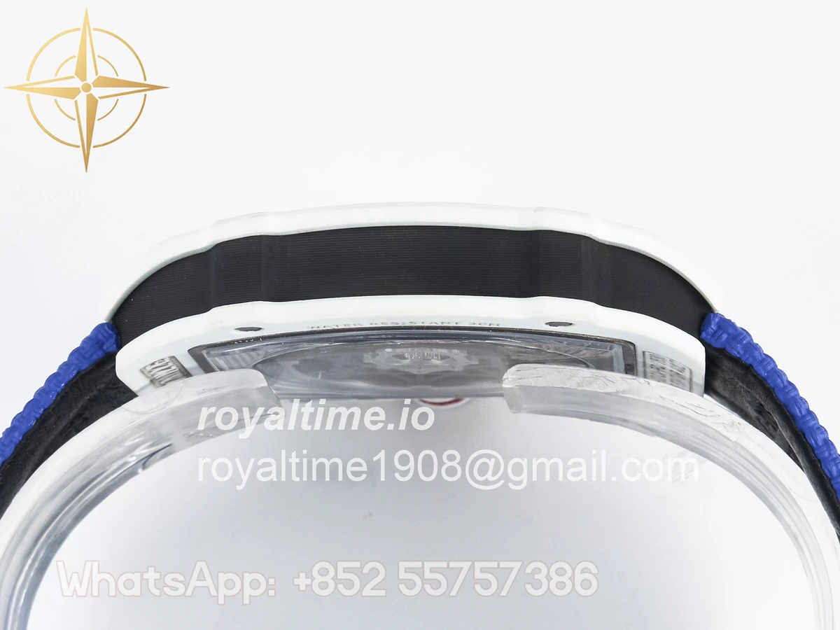 Richard Mille Custom Made RM67-02 White NTPT France Dial on Blue Nylon strap CRMA7 - Image 12