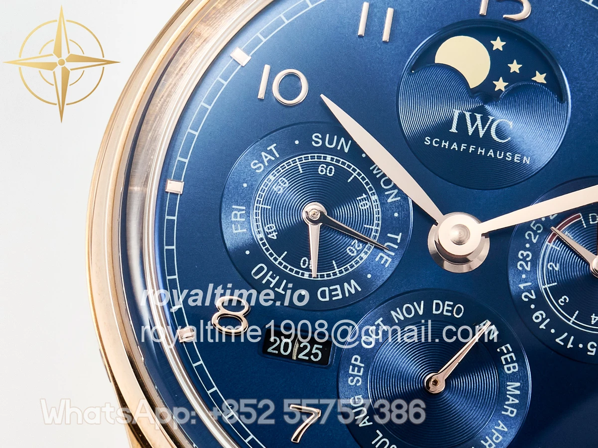IWC IW5033 Portugieser Perpetual Calendar RG V9F White Dial on Black Leather Strap A52610 - Image 12