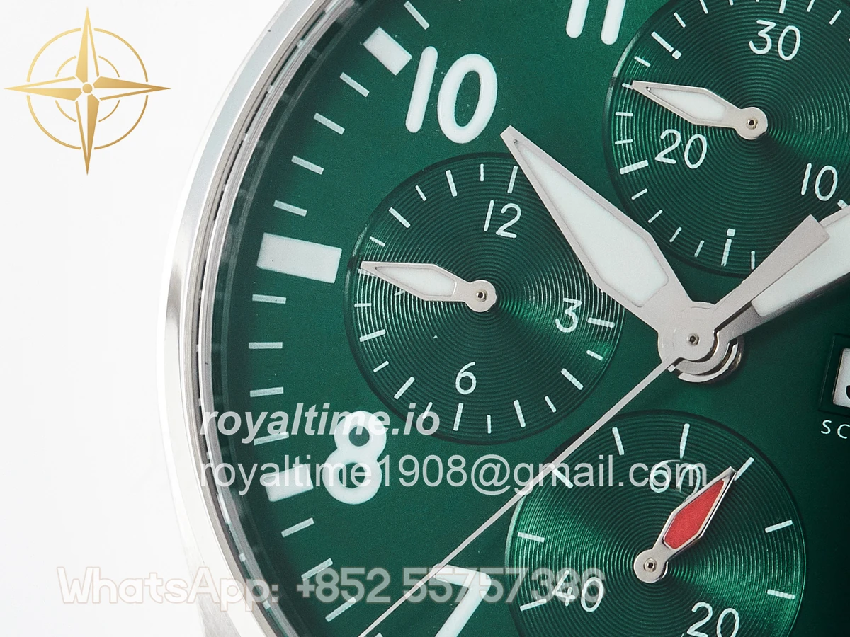 IWC Pilot’s Watch IW388104 BLSF Performance Chronograph 41mm SS Green Dial On Stainless steel bracelet A7750 to 69385 - Image 12