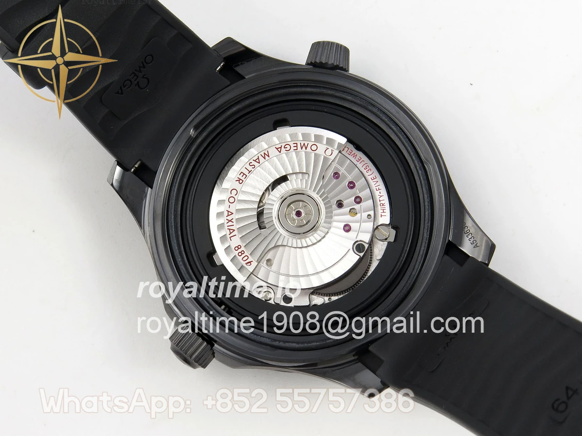 Omega Seamaster Diver 300M Black Ceramic Bezel ORF All Black Dial On Black Rubber Strap OR8806 - Image 12