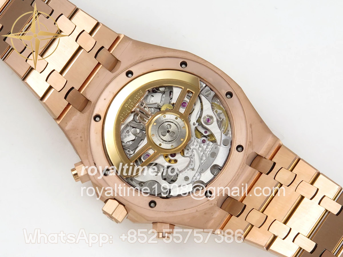 Audemars Piguet Royal Oak Chrono 26240 Frosted RG DDF Blue Dial on RG Bracelet DD4401 - Image 12