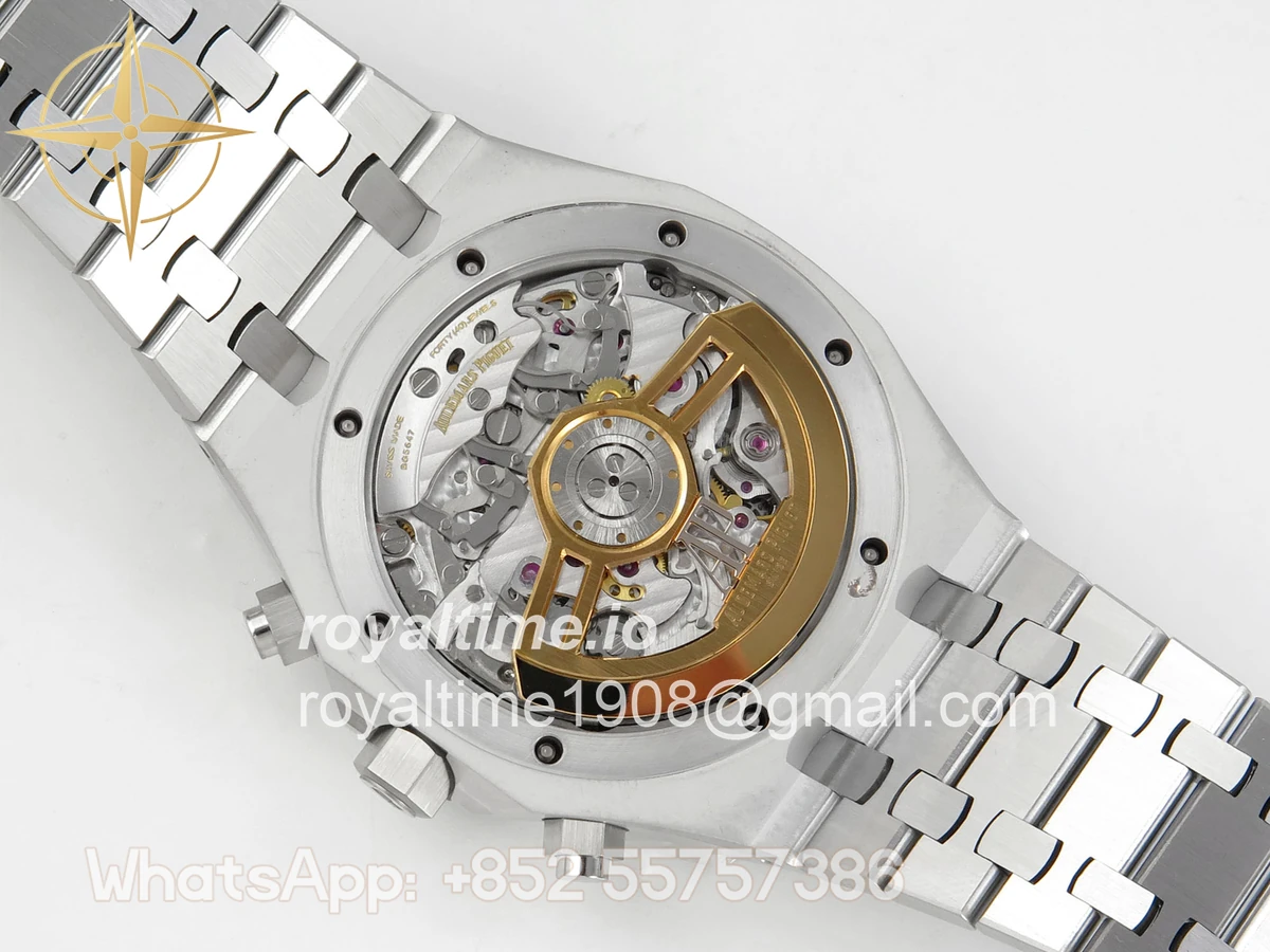 Audemars Piguet Royal Oak Chrono 26240 Frosted SS DDF Ice Blue Dial on Bracelet DD4401 (SW Dial) - Image 12