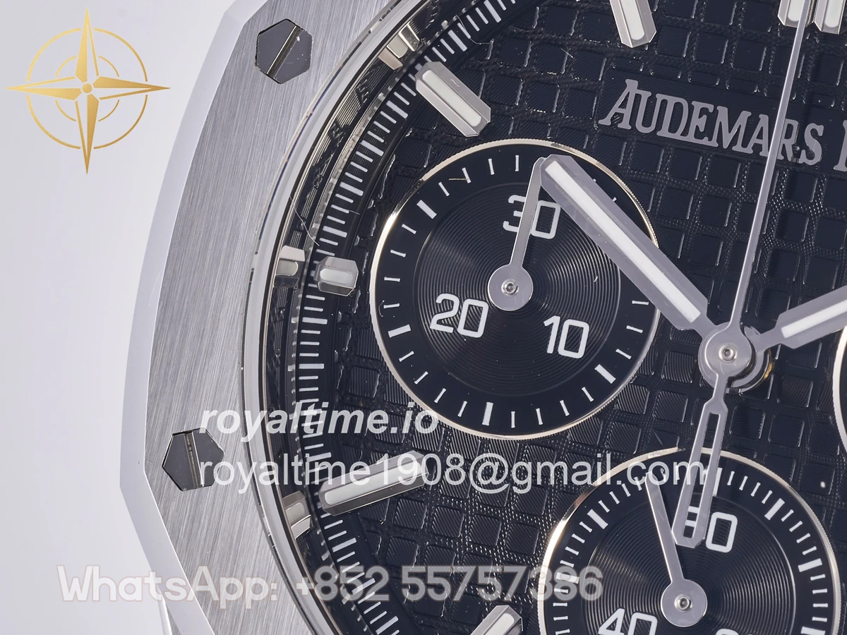Audemars Piguet Royal Oak Chrono 26240 SS DDF Black Dial on Black Rubber Strap DD4401 (50th Anniversary) - Image 12