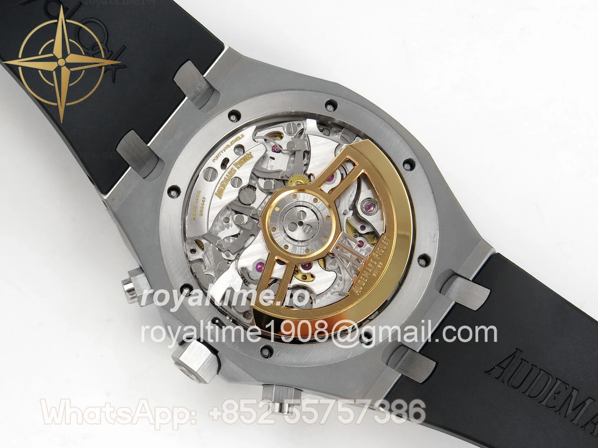 Audemars Piguet Royal Oak Chrono 26240 SS DDF Blue Dial on Black Rubber Strap DD4401 (SW Dial) - Image 12