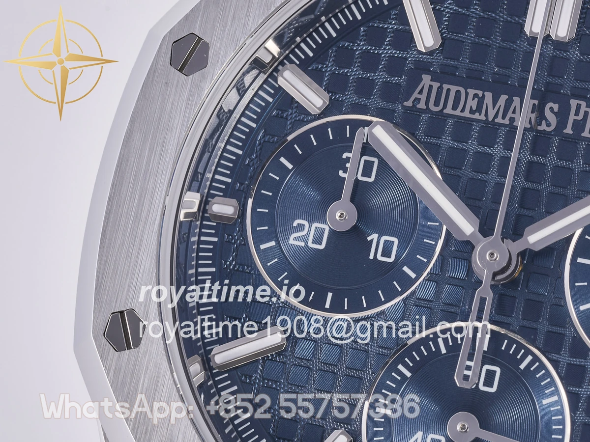 Audemars Piguet Royal Oak Chrono 26240 SS DDF Blue Dial on Blue Rubber Strap DD4401 (50th Anniversary) - Image 12