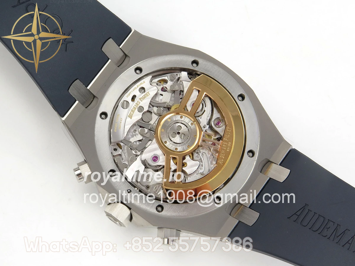 Audemars Piguet Royal Oak Chrono 26240 SS DDF Blue Dial on Blue Rubber Strap DD4401 (SW Dial) - Image 12