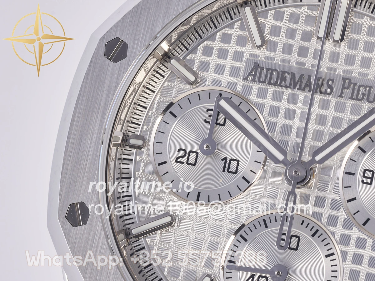 Audemars Piguet Royal Oak Chrono 26240 SS DDF Silver Dial on White Rubber Strap DD4401 (50th Anniversary) - Image 12