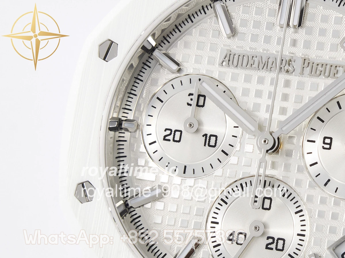 Audemars Piguet Royal Oak Chrono 26240 White Ceramic APSF Black Dial On White Ceramic Bracelet SA4401 - Image 12