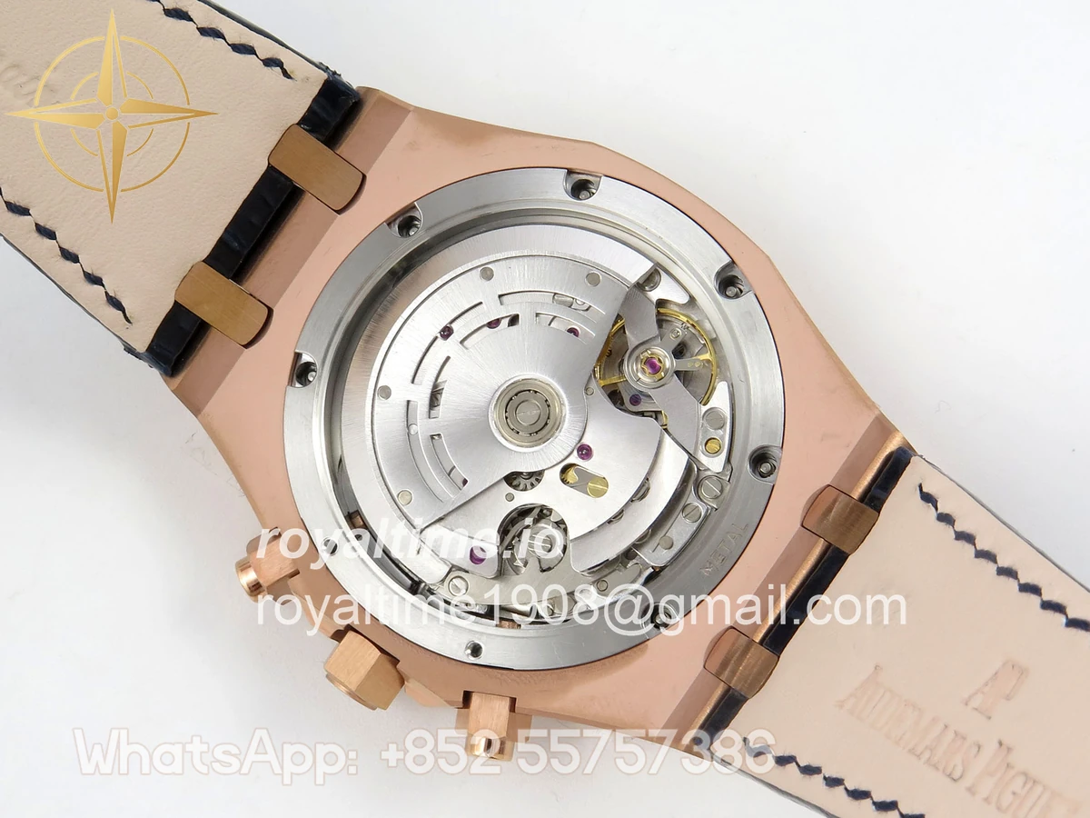 Audemars Piguet Royal Oak Chrono 26331 RG APWF Blue/RG Dial on Brown Leather Strap A2385 - Image 12