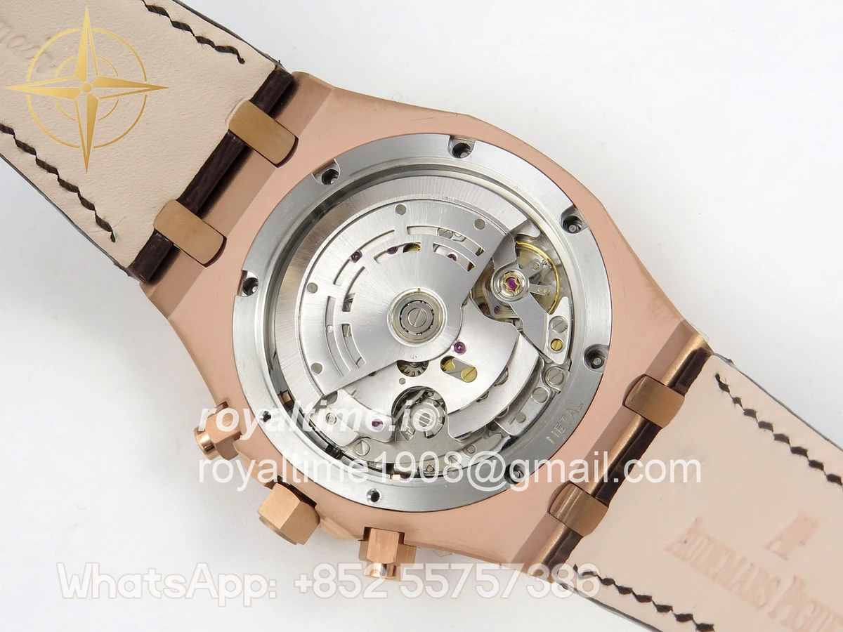 Audemars Piguet Royal Oak Chrono 26331 RG APWF Brown/RG Dial on Brown Leather Strap A2385 - Image 12