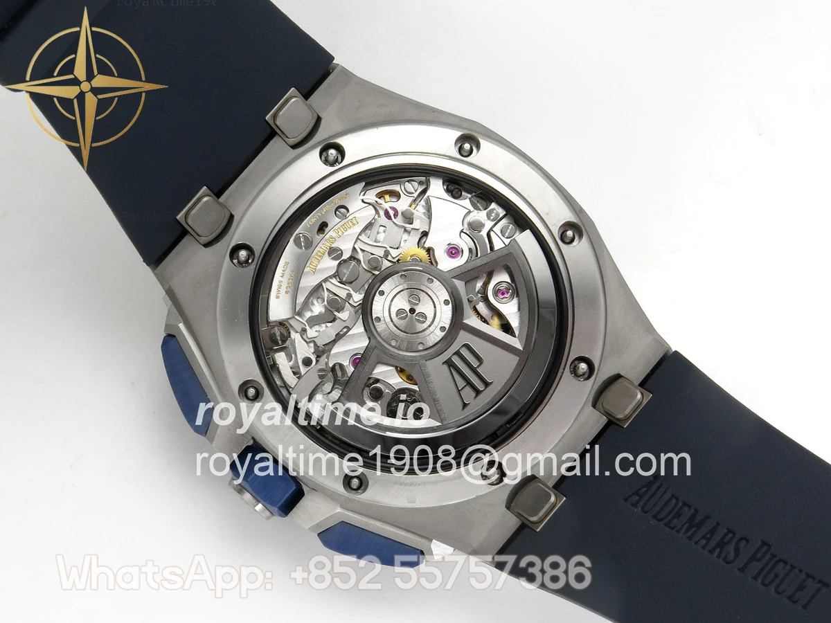 Audemars Piguet Royal Oak Offshore 43mm 26420 Ceramic Bezel SS DDF Blue Dial On Blue Rubber Strap DD4401 - Image 12