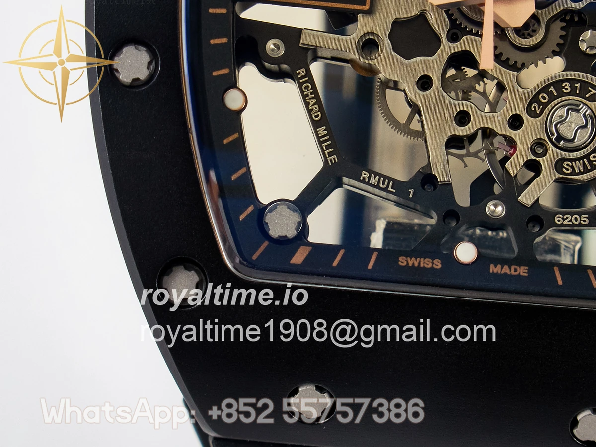 Richard Mille RM035-02 RG Black Ceramic SONIC Skeleton Dial on Black Rubber Strap RMUL1 - Image 12