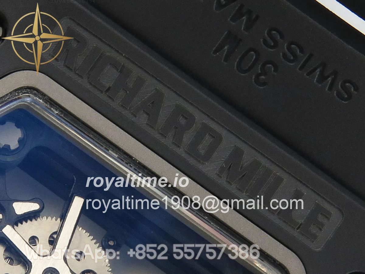 Richard Mille RM035 Americas Manual Carbon/Black Ceramic ZF Skeleton Dial On Black Rubber Strap RMUL1 - Image 12