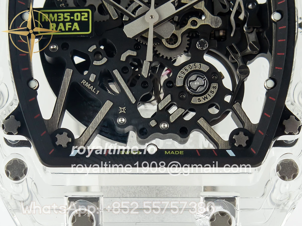 Richard Mille RM035 TRANSPARENT SONIC Skeleton Dial on White Rubber Strap RMUL2 V2 - Image 12