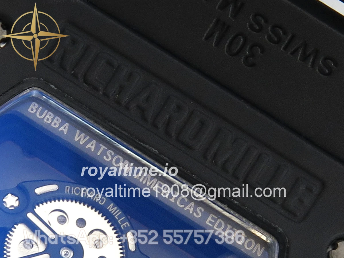 Richard Mille RM055 Black Ceramic APSF on RG Inner Bezel on Black Rubber Strap RMUL2 - Image 12