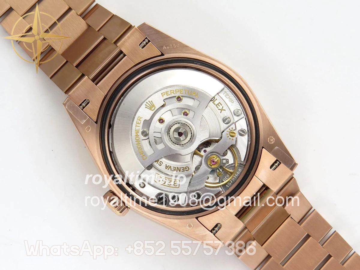 Rolex Day Date 36 RG QF 904L Steel Green Roman Dial on President Bracelet A2836 V3 - Image 13