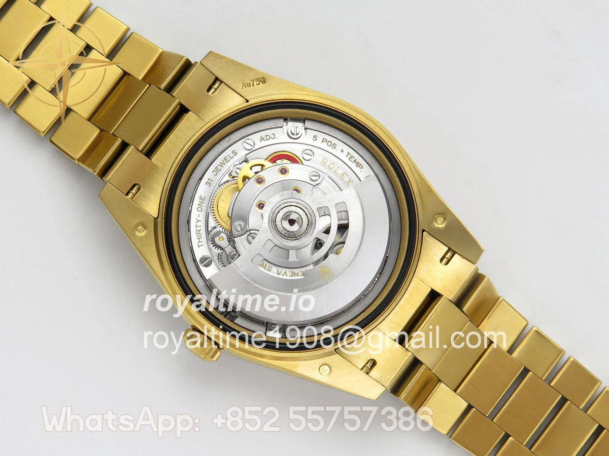Rolex Day Date 40 YG TMF Black Crystal Dial Diamonds Bezel on President Bracelet VR3255 (220g) - Image 13