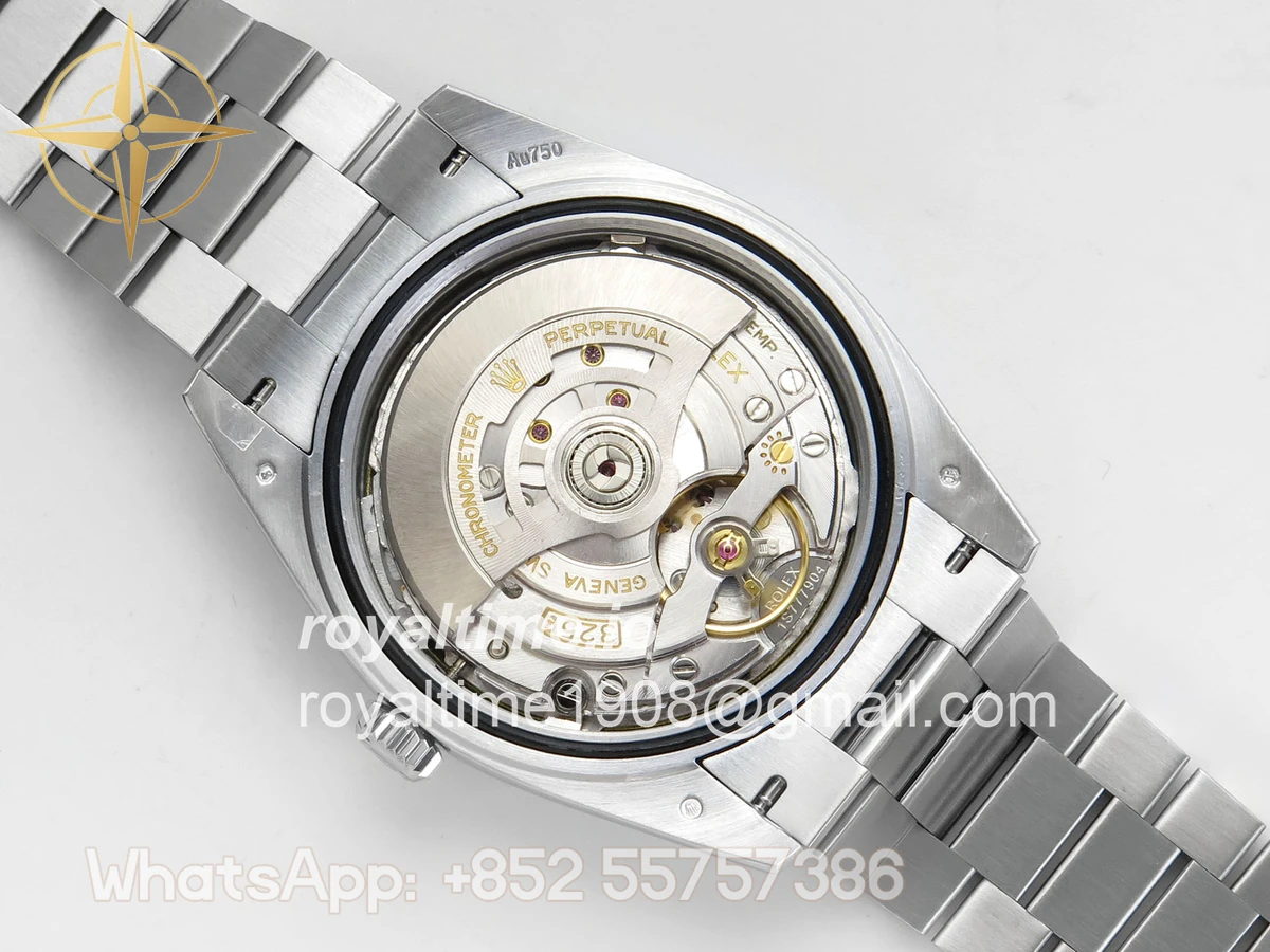 Rolex DayDate 40 SS QF 904L Steel Black Stick Dial on President Bracelet VR3255 V8 (Gain Weight) - Image 13