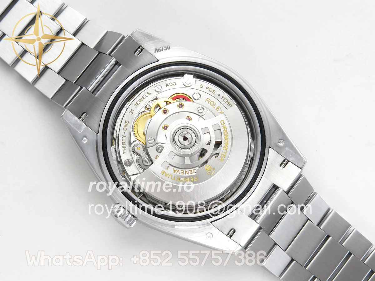 Rolex DayDate 40 SS QF 904L Steel Blue Ombre Roman Dial on President Bracelet VR3255 V8 (Gain Weight) - Image 13