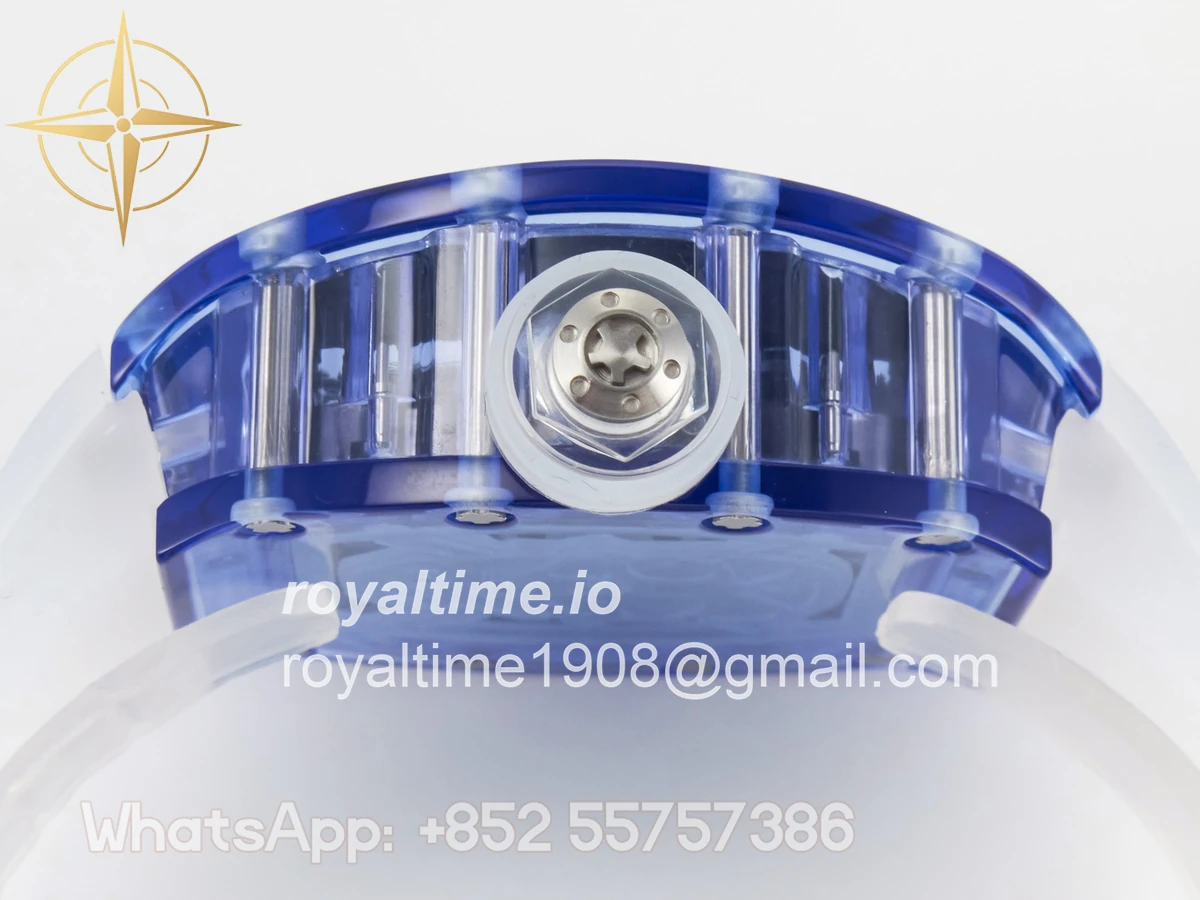 Richard Mille RM27-03 Blue Transparent Tourbillon MSF Skull Dial on White Rubber Strap - Image 13
