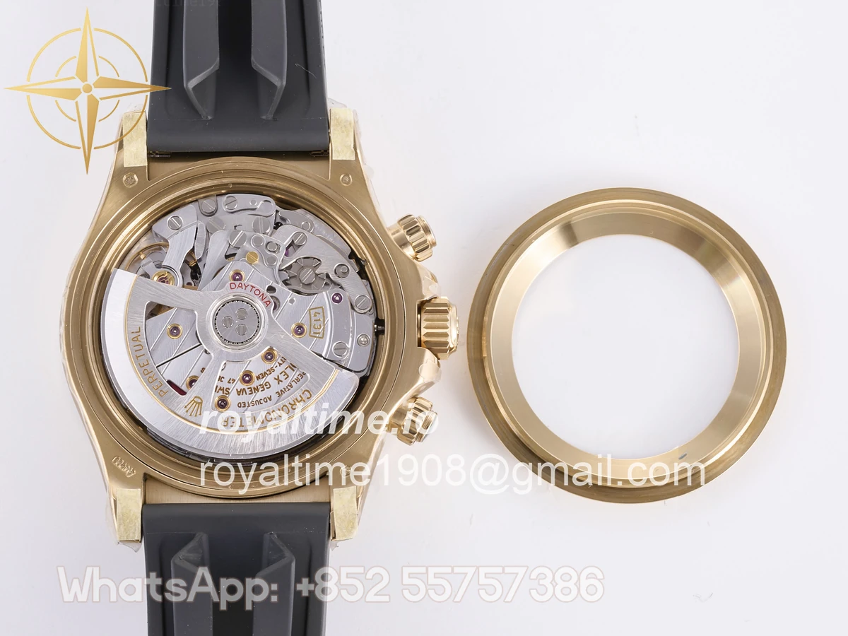 Rolex Daytona 126518 3BF YG/Black Dial Sticks Markers on Oysterflex Strap Weighted 160g - Image 13