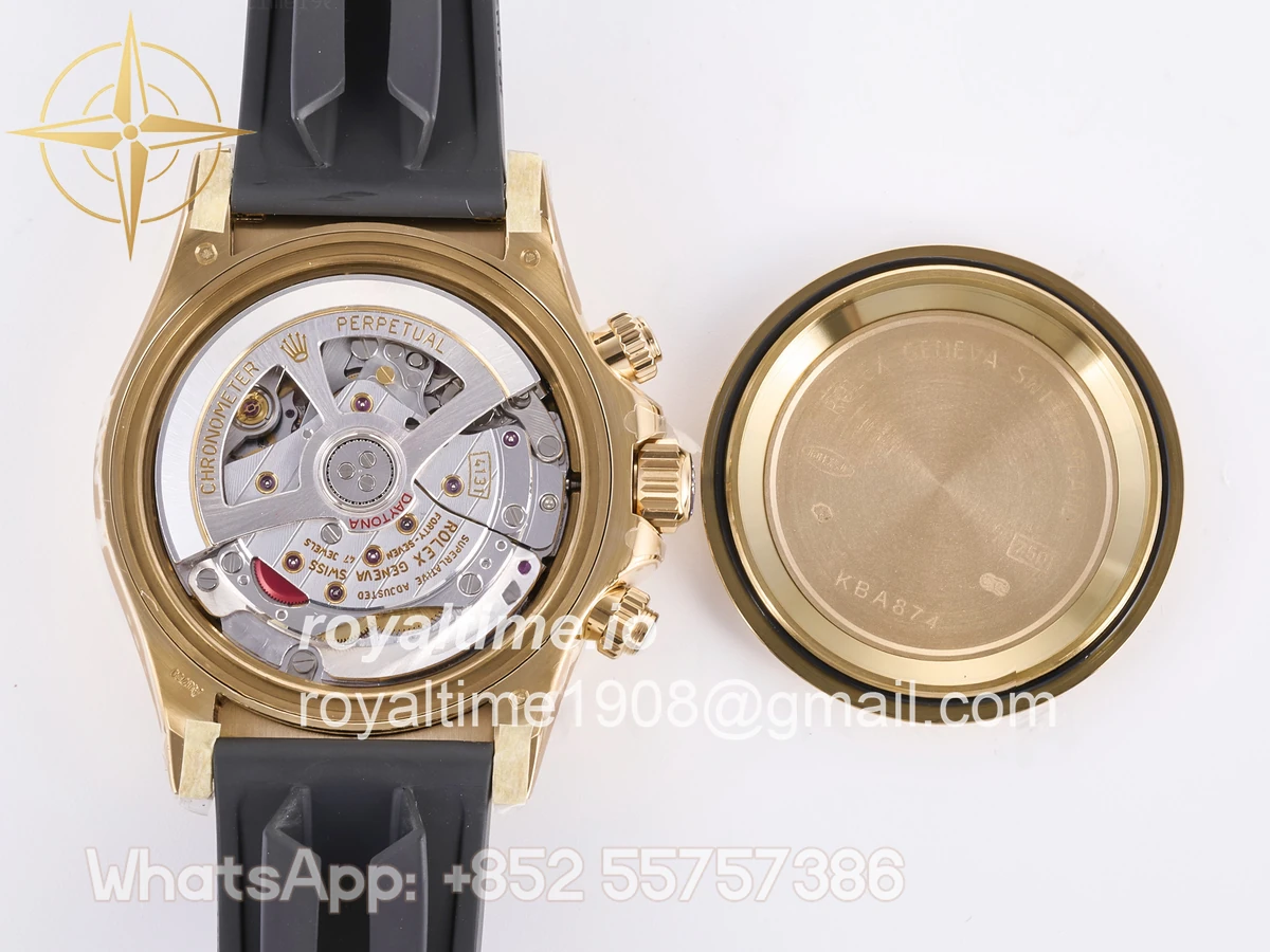 Rolex Daytona 126518 3BF YG/Black Diamonds Dial Sticks Markers on Oysterflex Strap Weighted 160g - Image 12