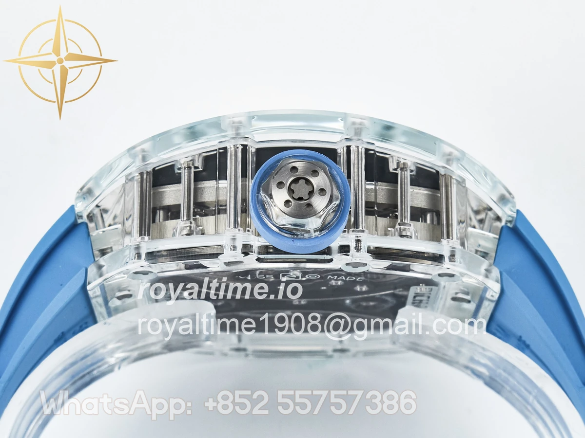 Richard Mille RM53-02 Transparent Tourbillon RMF Skeleton Dial on Blue Rubber Strap - Image 13