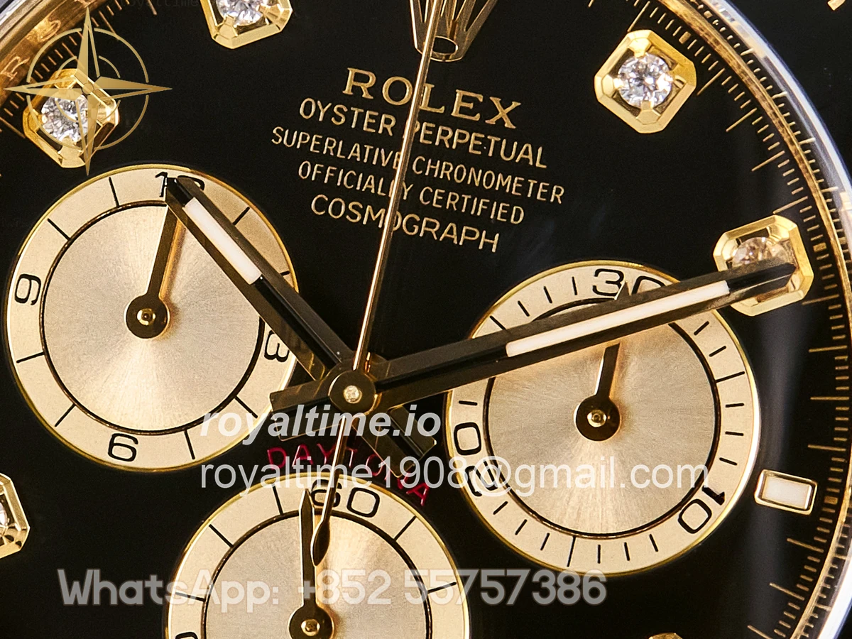 rolex Daytona 126518 YG ARF Black/YG Diamonds Dial on Oysterflex Strap DD4131 V2 (Weighted) - Image 13