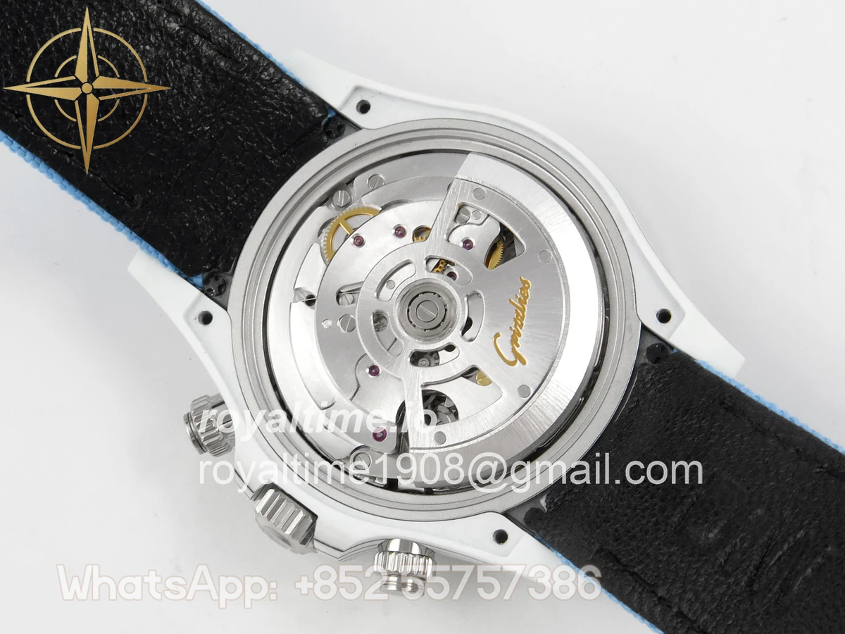 Rolex Daytona DIW White Carbon Case DIWF Edition Baby Blue/White Crystal Dial Crystal Bezel on Baby Blue Nylon Strap DD4801 - Image 13