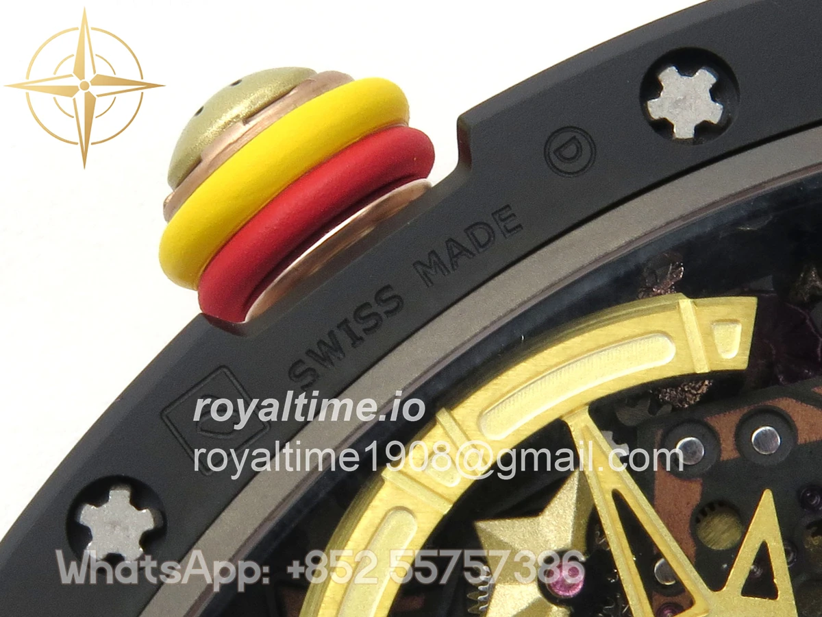 Richard Mille RM88 Tourbillon Smiley Black Ceramic RMF on Black Rubber Strap - Image 13