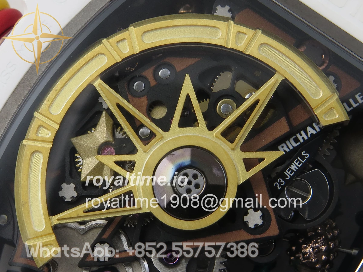 Richard Mille RM88 Tourbillon Smiley White Ceramic RMF on White Rubber Strap - Image 13