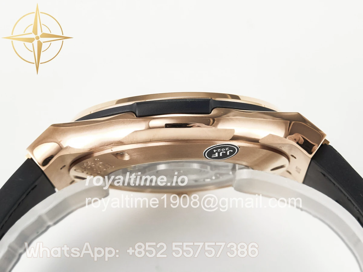 Hublot Classic Fusion 42mm RG JJF Black Dial on Black Gummy Leather Strap - Image 13