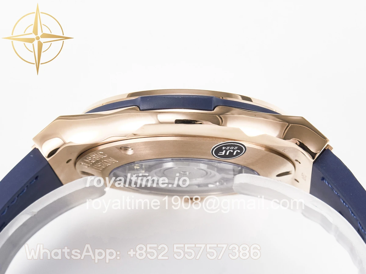 Hublot Classic Fusion 42mm RG JJF Blue Dial on Blue Gummy Leather Strap - Image 13