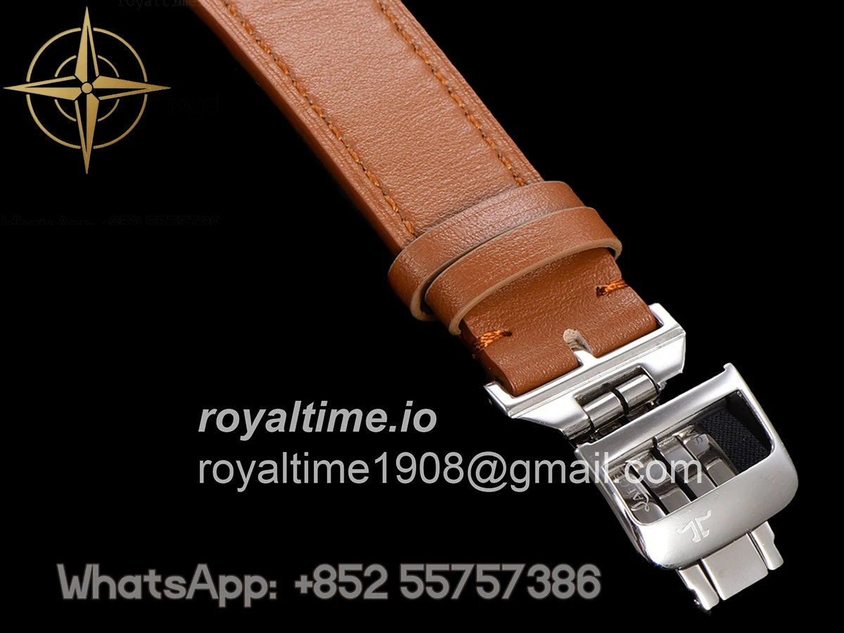 Jaeger-LeCoultre Master Calendar Silver Dial in Steel on Brown Leather Strap - Image 13