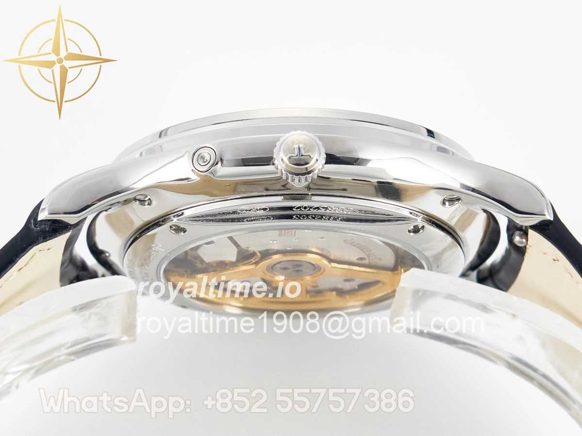 Jaeger-LeCoultre Master Ultra Thin Moon 1368420 SS Z+F Black Dial on Black Leather Strap SA925 - Image 13