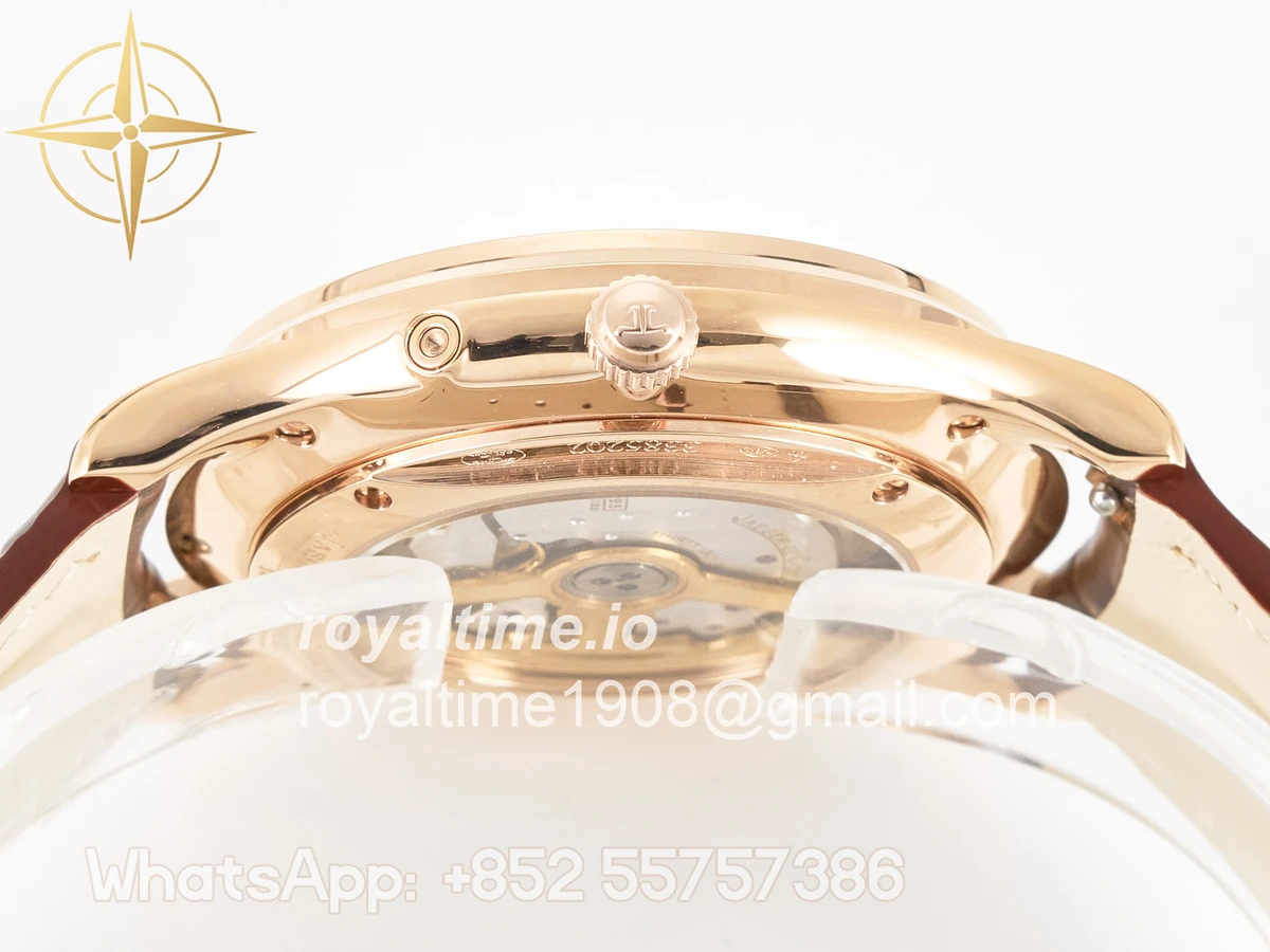 Jaeger-LeCoultre Master Ultra Thin Moon RG Z+F White Dial on Brown Leather Strap A925 - Image 13