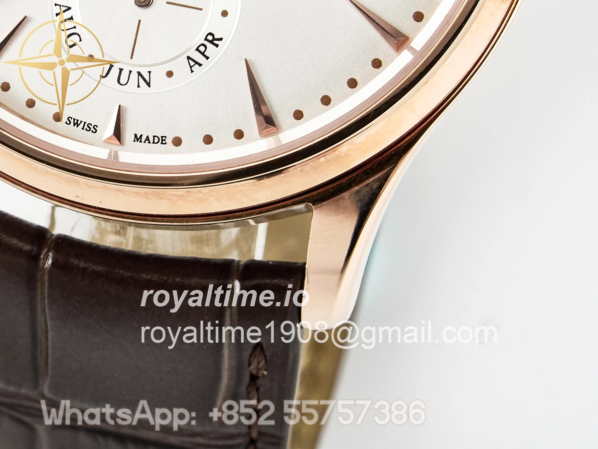 Jaeger-LeCoultre Master Ultra Thin Perpetual Calendar RG V9F White Dial on Brown Leather Strap A868 V2 - Image 13