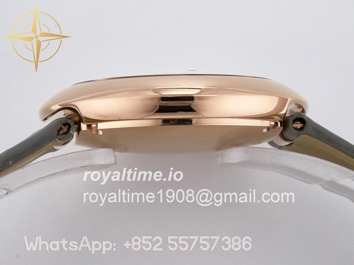 Cartier Ballon Blanc De Cartier 30mm RG DRF Silvered Texture Dial on Green Leather Strap Ronda Quartz - Image 13