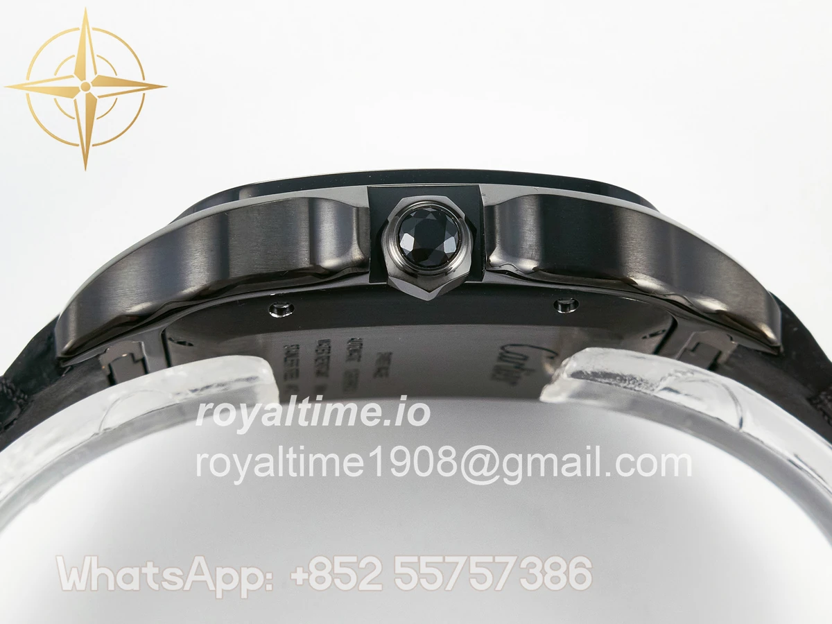 Cartier Santos de Cartier 40mm 2018 BVF Black Dial on Black Leather Strap MIYOTA 9015 - Image 13