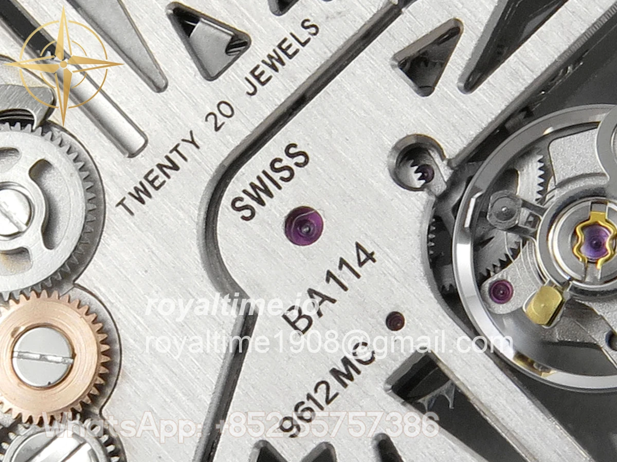 Cartier Santos de Cartier Skeleton SS MLF Skeleton Blue Skeleton Dial Blue Bezel on SS SmartLink Bracelet 9611MC - Image 13