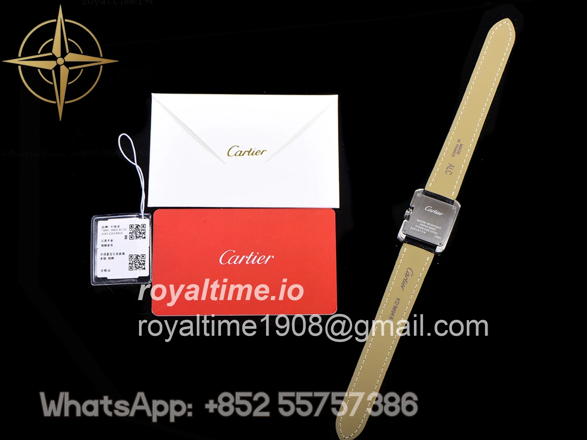 Cartier Tank Anglaise 30.2mm White Dial in Steel on Leather Strap - Image 13