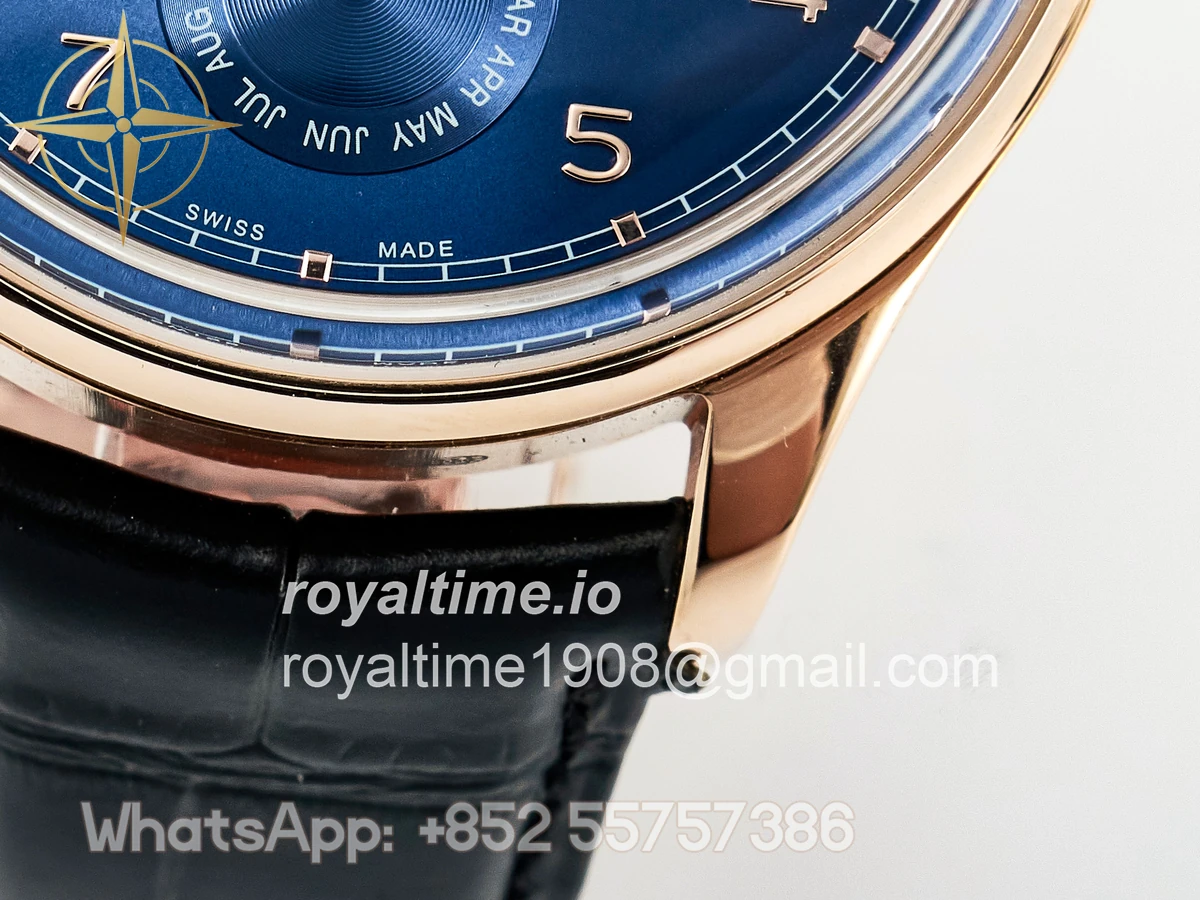 IWC IW5033 Portugieser Perpetual Calendar RG V9F White Dial on Black Leather Strap A52610 - Image 13