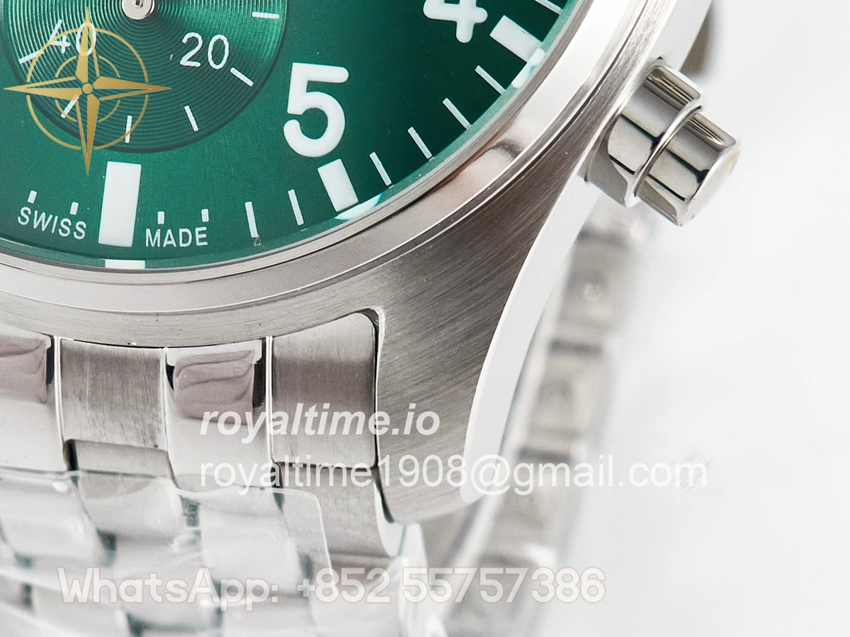 IWC Pilot’s Watch IW388104 BLSF Performance Chronograph 41mm SS Green Dial On Stainless steel bracelet A7750 to 69385 - Image 13