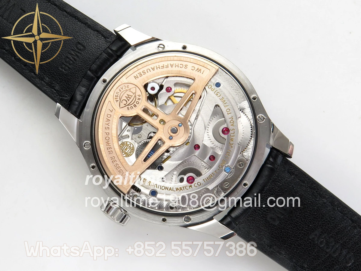 IWC Portugieser Perpetual Calendar SS 5033 APSF White/SS Dial on Black Leather Strap A52610 - Image 13