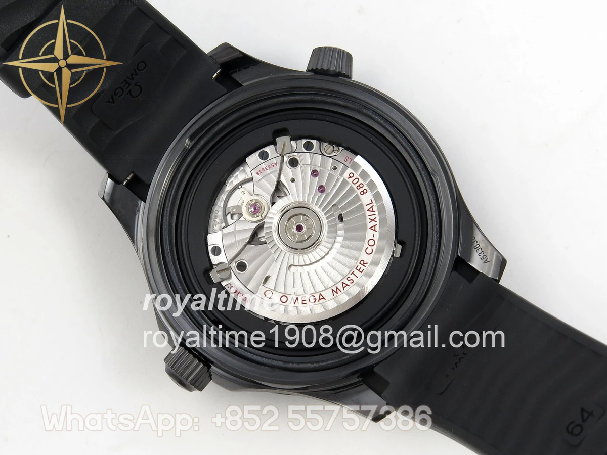 Omega Seamaster Diver 300M Black Ceramic Bezel ORF All Black Dial On Black Rubber Strap OR8806 - Image 13