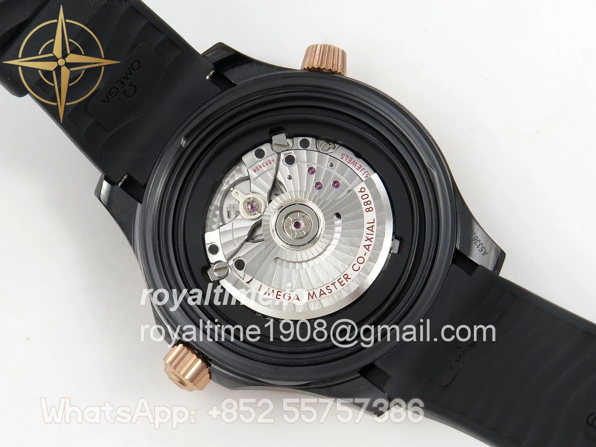 Omega Seamaster Diver 300M Black Ceramic Bezel RG ORF Black Dial On Black Rubber Strap OR8806 - Image 13